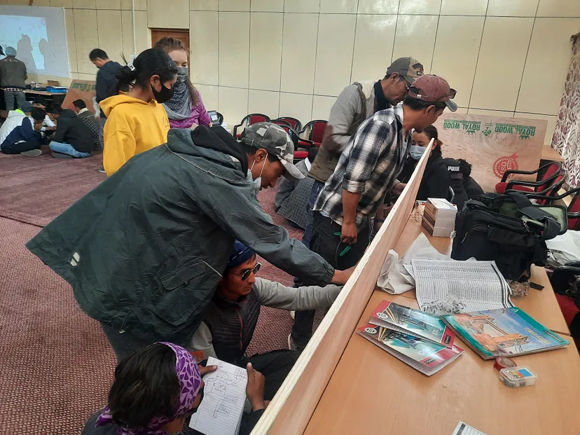 Students doing hands on Practical during Solar Training