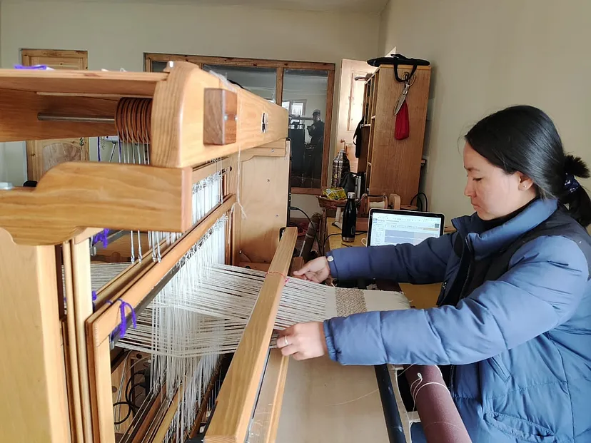 A local women weaving