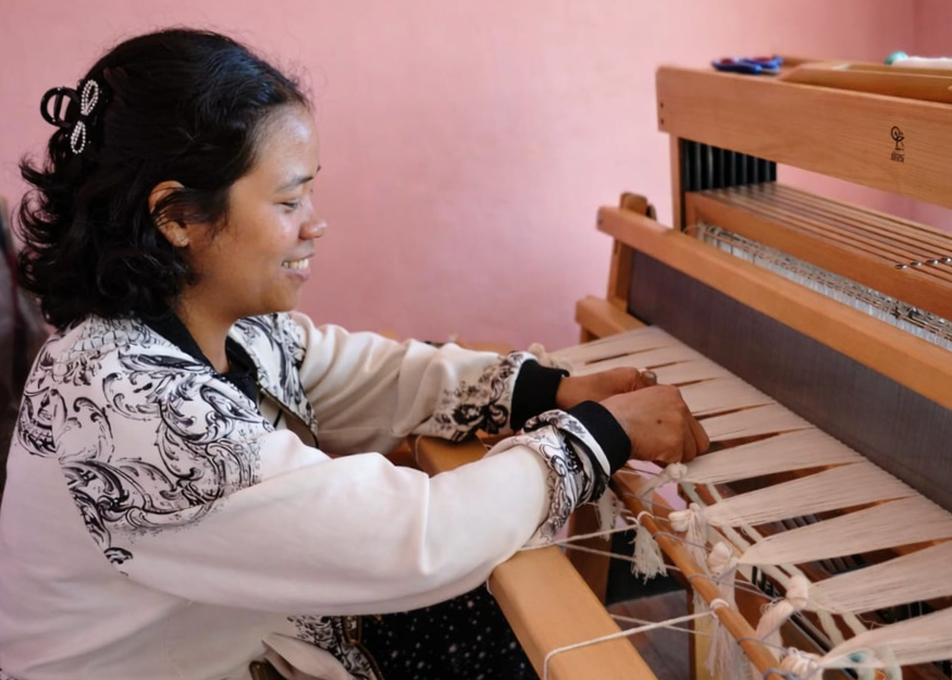 Siltera Marak starting her journey in traditional weaving