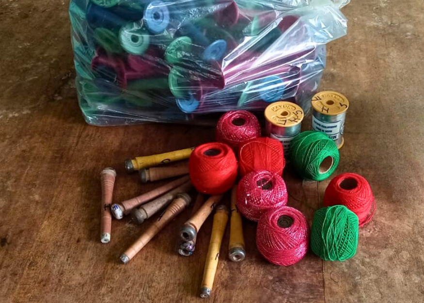 Natural Eri silk yarn, hand-spun by artisans