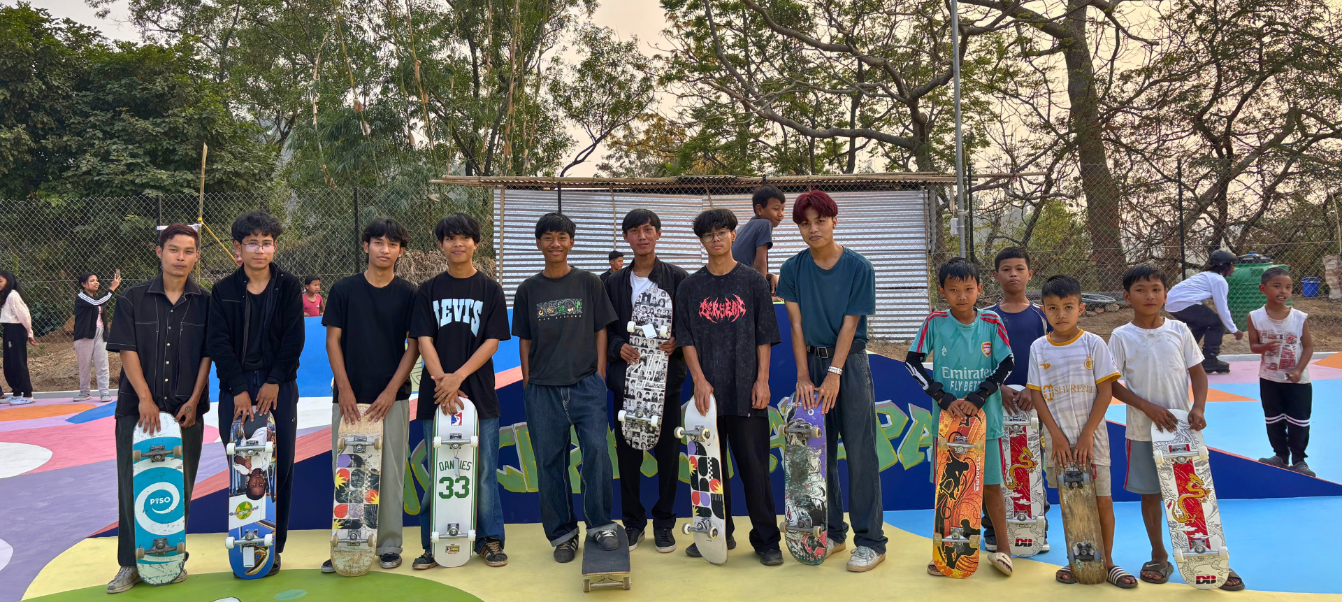 Gen Z athletes posing confidently with Skateboards